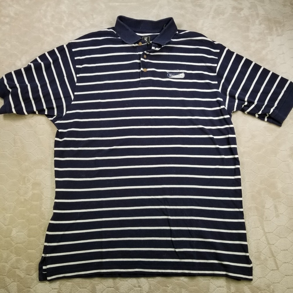 VTG Gear for Sports Nevada Wolfpack Cotton Polo‎ Shirt Sz XL Blue White